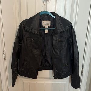 American Rag charcoal gray (basically black) leather bomber jacket